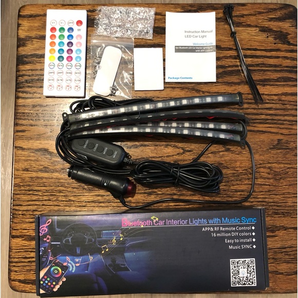 Bluetooth Car Interior Accent Lights With Car Charger New In Box - Picture 1 of 10